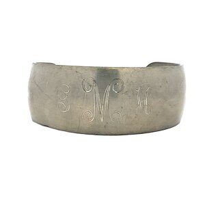 VTG Estate S. Kirk &‎ Son Sterling Silver 7 ½" Cuff Bracelet – Monogramed! 156